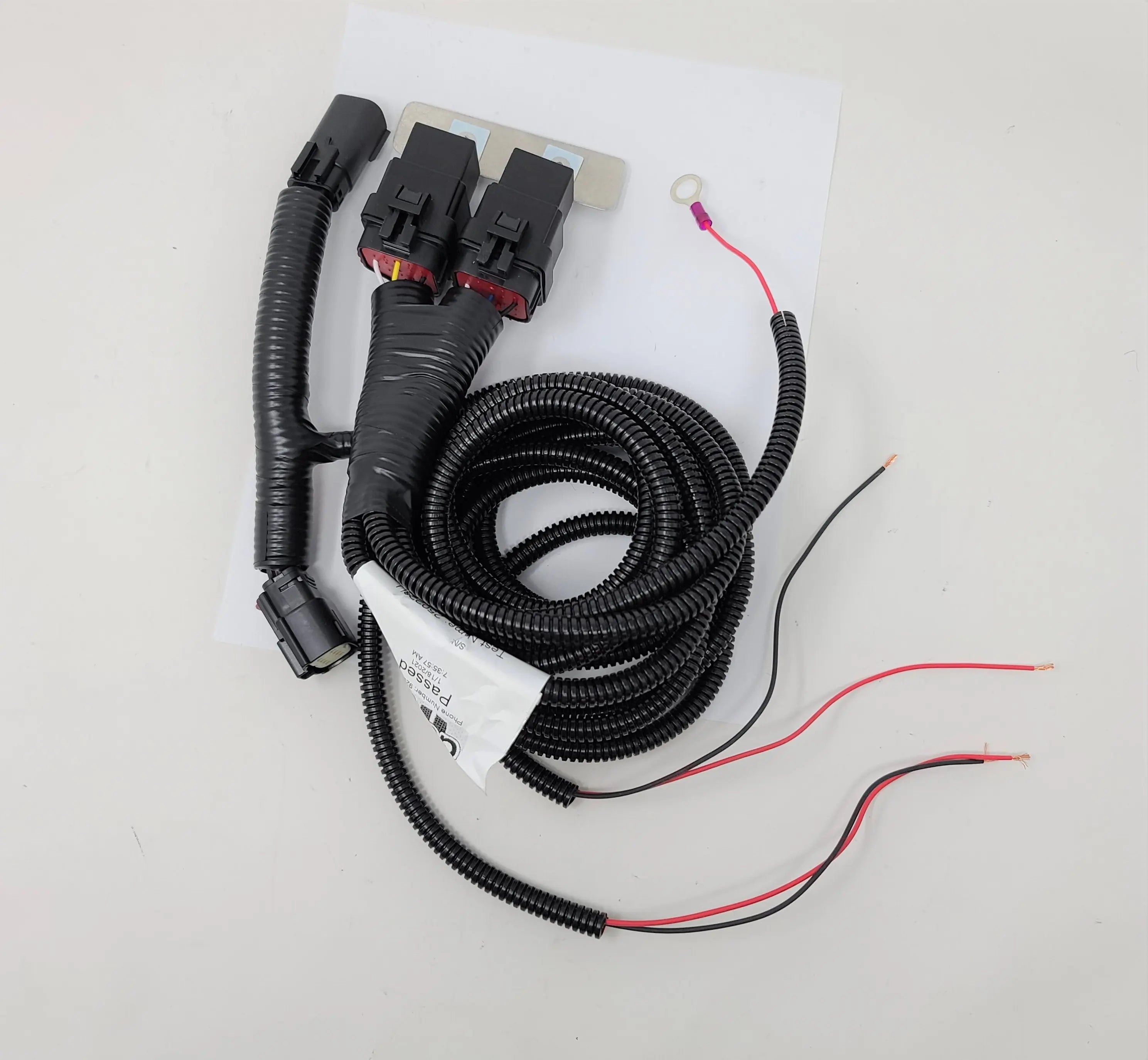 Gen5DIY 16-18 Silverado 1500 fog light harness with P&P design, showing wiring connections and connector ends.