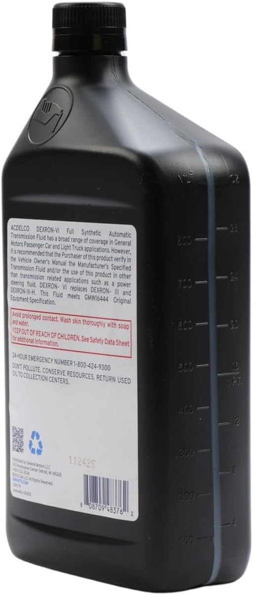 ACDelco GM Original Equipment 10-9394 (88865601) Dexron VI Automatic Transmission Fluid - 1 qt