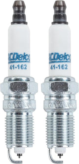 ACDelco GM Original Equipment iridium spark plugs, two-pack, shown in a close-up image with metal and ceramic components.