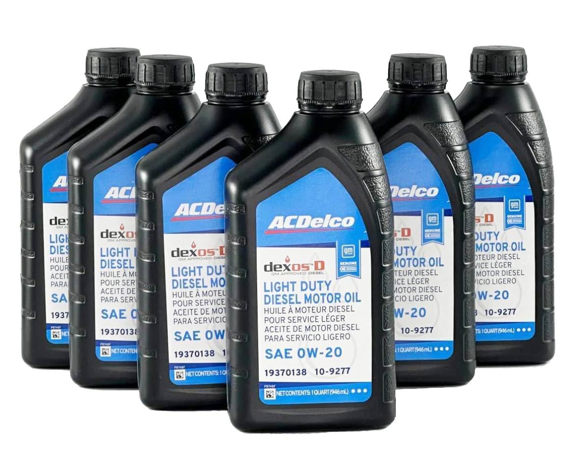 ACDelco 10-9277 - SAE 0W-20 DexosD Light Duty Diesel Motor Oil - 1 Quart Bottle