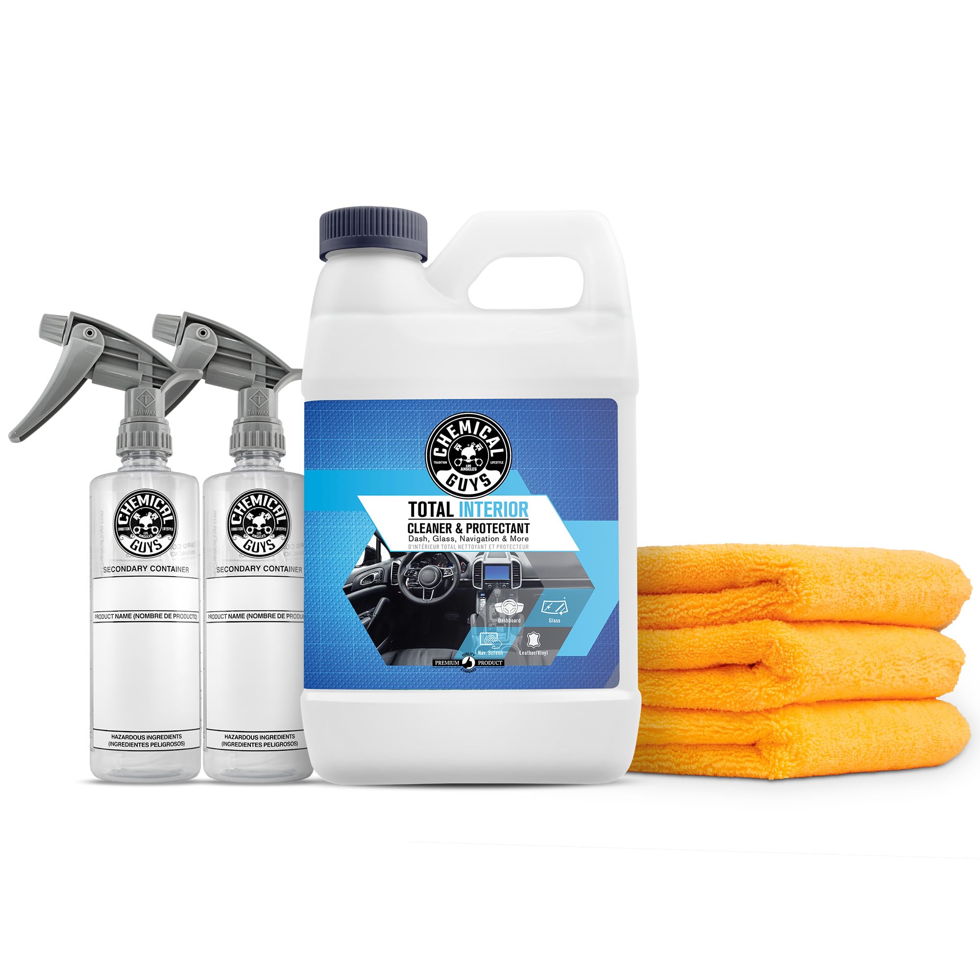 Chemical Guys, Total Interior Cleaner & Protectant, Leather & Vinyl, 16 oz | Cleans dashboards, seats, door panels, trim and glass in one step, leaving a fresh, streak-free, factory-style look