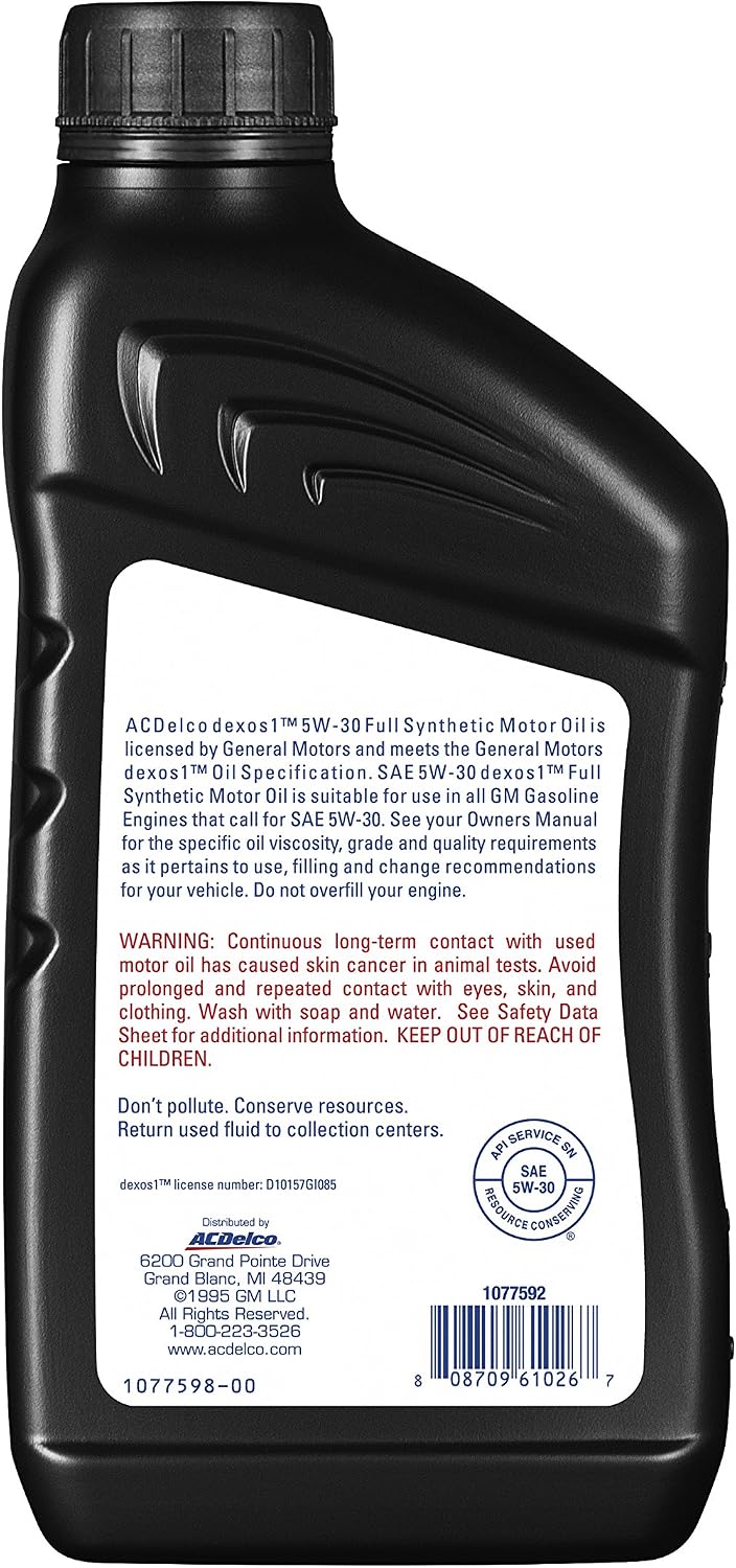 ACDelco Professional 10-9234 (88865905) dexos1™ 5W-30 Full Synthetic Motor Oil - 1 qt
