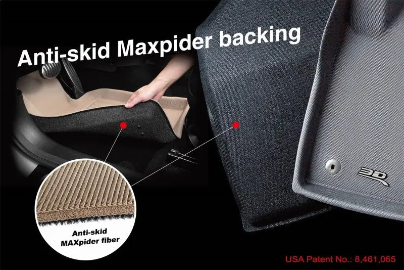 3D MAXpider Maxtrac black all-weather floor mats for 2018-2023 Chevrolet Traverse 7-seat SUV, front and rear interior protection