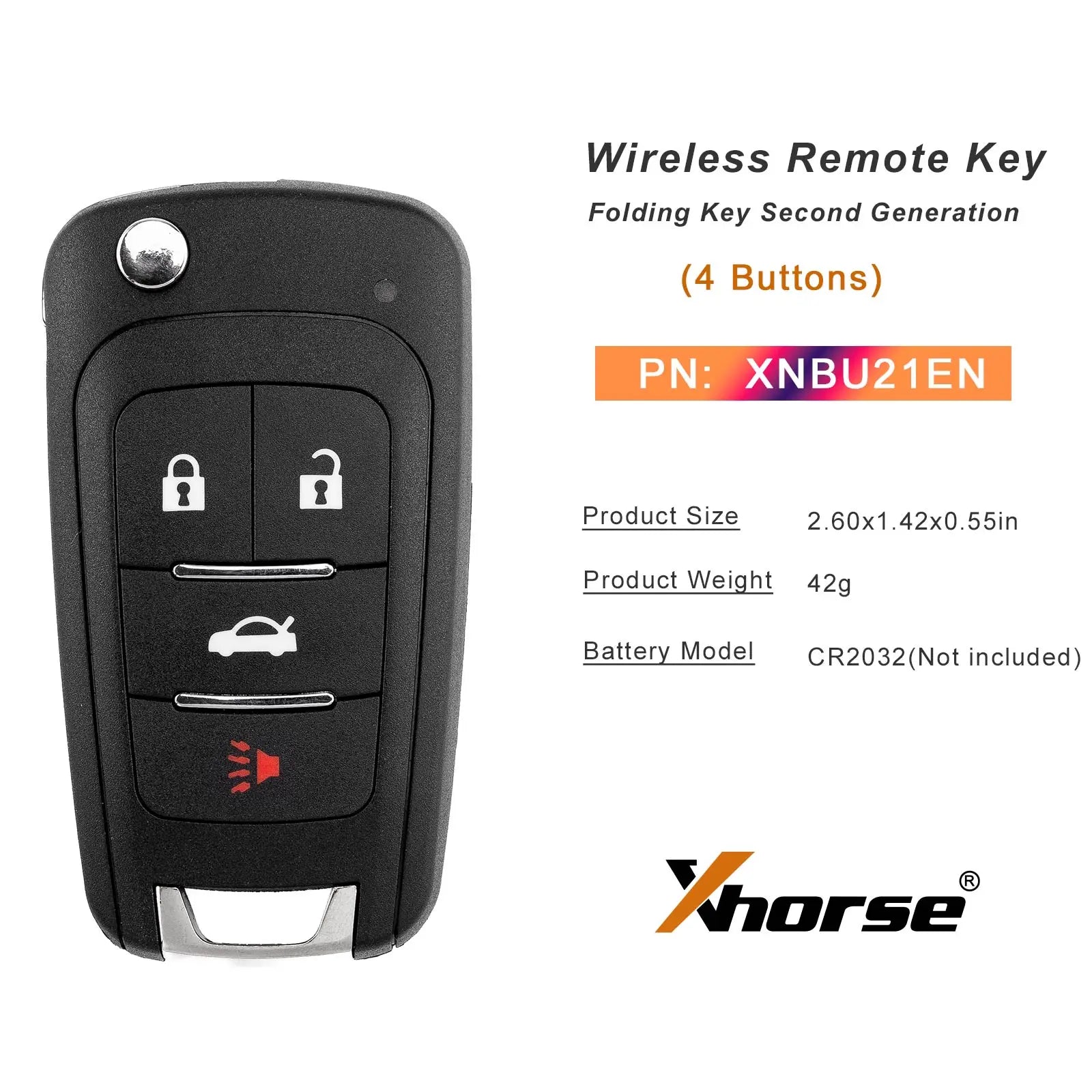 Xhorse XXNBU21EN 2ndGeneration Wireless Remote Key Buick Flip 4 Buttons English Work With VVDI Key Tool Max Pro 1pcs/lot Gm Service Guy