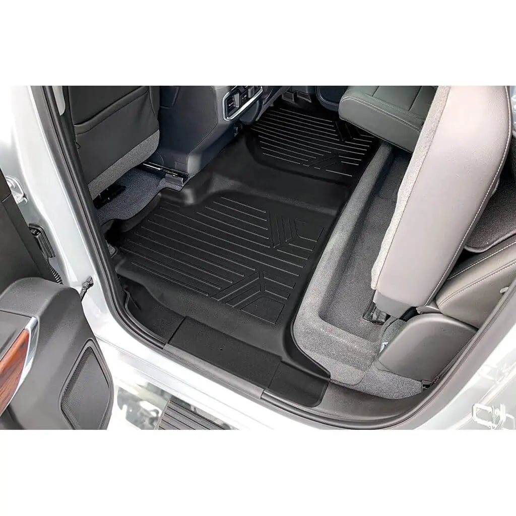 Smartliner USA floor liners for 2020-2025 Chevy Silverado 2500 HD and 3500 HD crew cab, front and second-row storage protection
