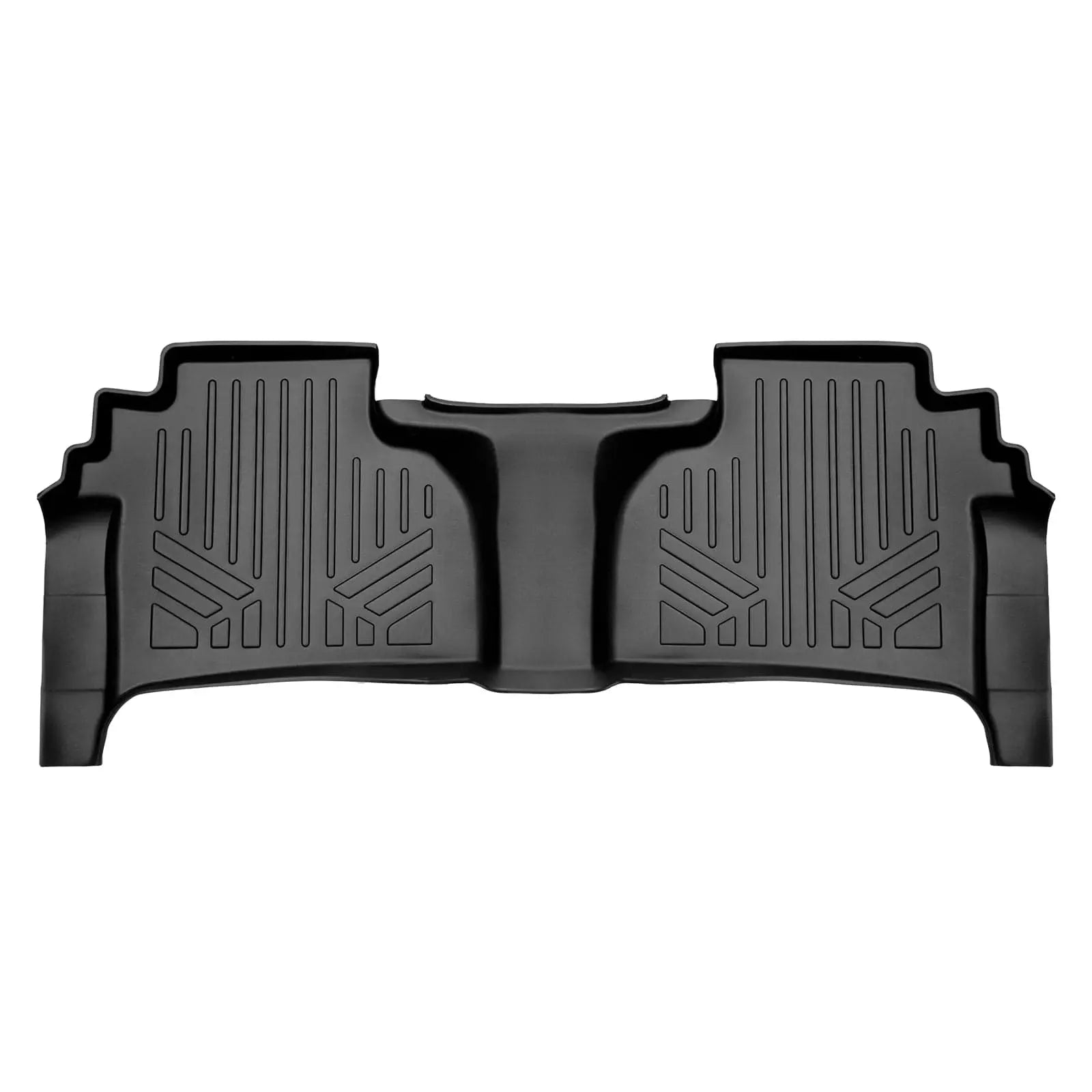 Smartliner USA custom fit floor liners for 2019-2026 Chevrolet Silverado 1500 double cab, with under seat storage and carpet flooring.