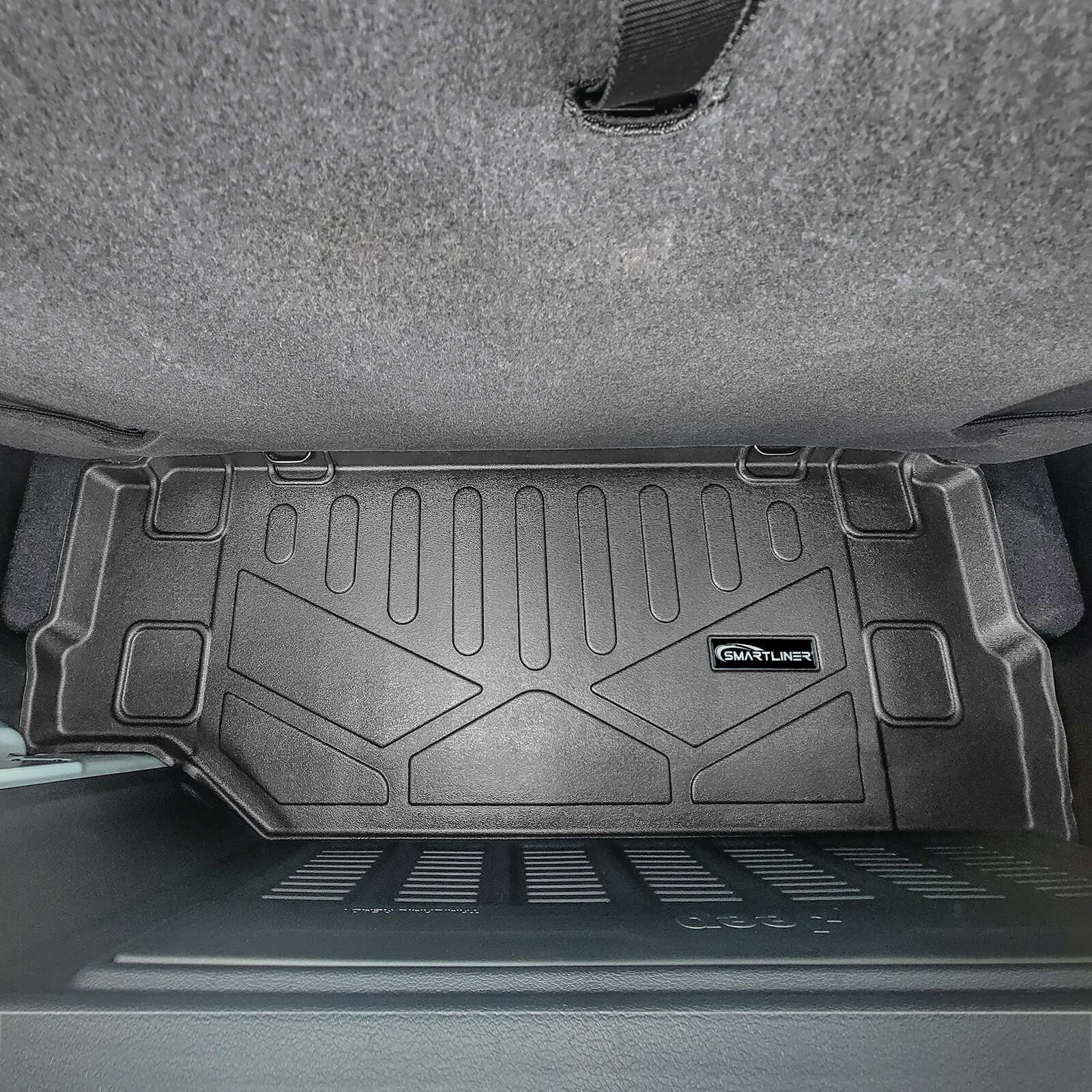 Smartliner USA floor liners for 2018-2025 Jeep Wrangler 2-Door JL, custom-fit all-weather protective mats in black.