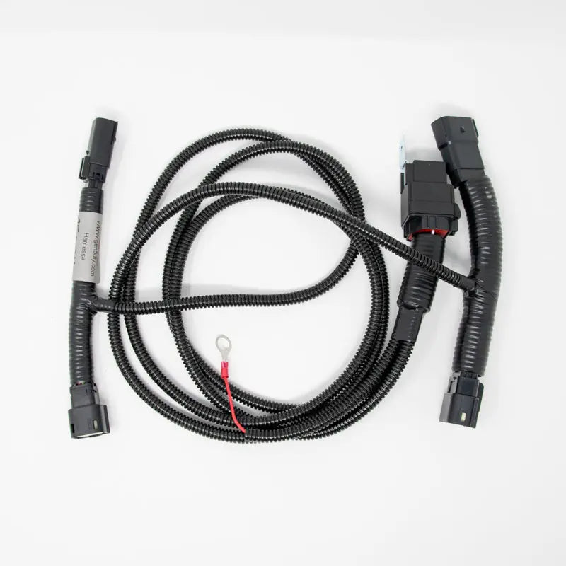 Gen5DIY 15-20 Yukon fog light high beam override harness, P&P installation, black wiring with connectors for vehicle lighting upgrade
