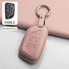 High-quality GM Service Guy PU leather car key fob cover for Cadillac ATS, CTS, CT4, CT5, CT6, XTS, XT5 models.