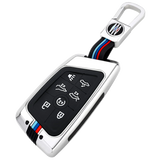 Zinc alloy silica gel car key case cover for Corvette C8 Coupe and Chevrolet C7 ZR1 key rings with keychain and bag accessories