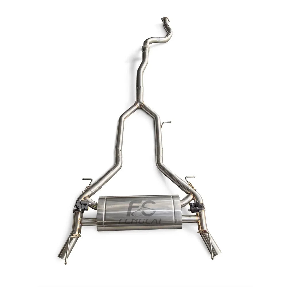 Stainless steel high-performance valve exhaust system for Cadillac CT5 2.0T 2019-2023 with rear catback exhaust pipe and muffler by GM Service Guy.
