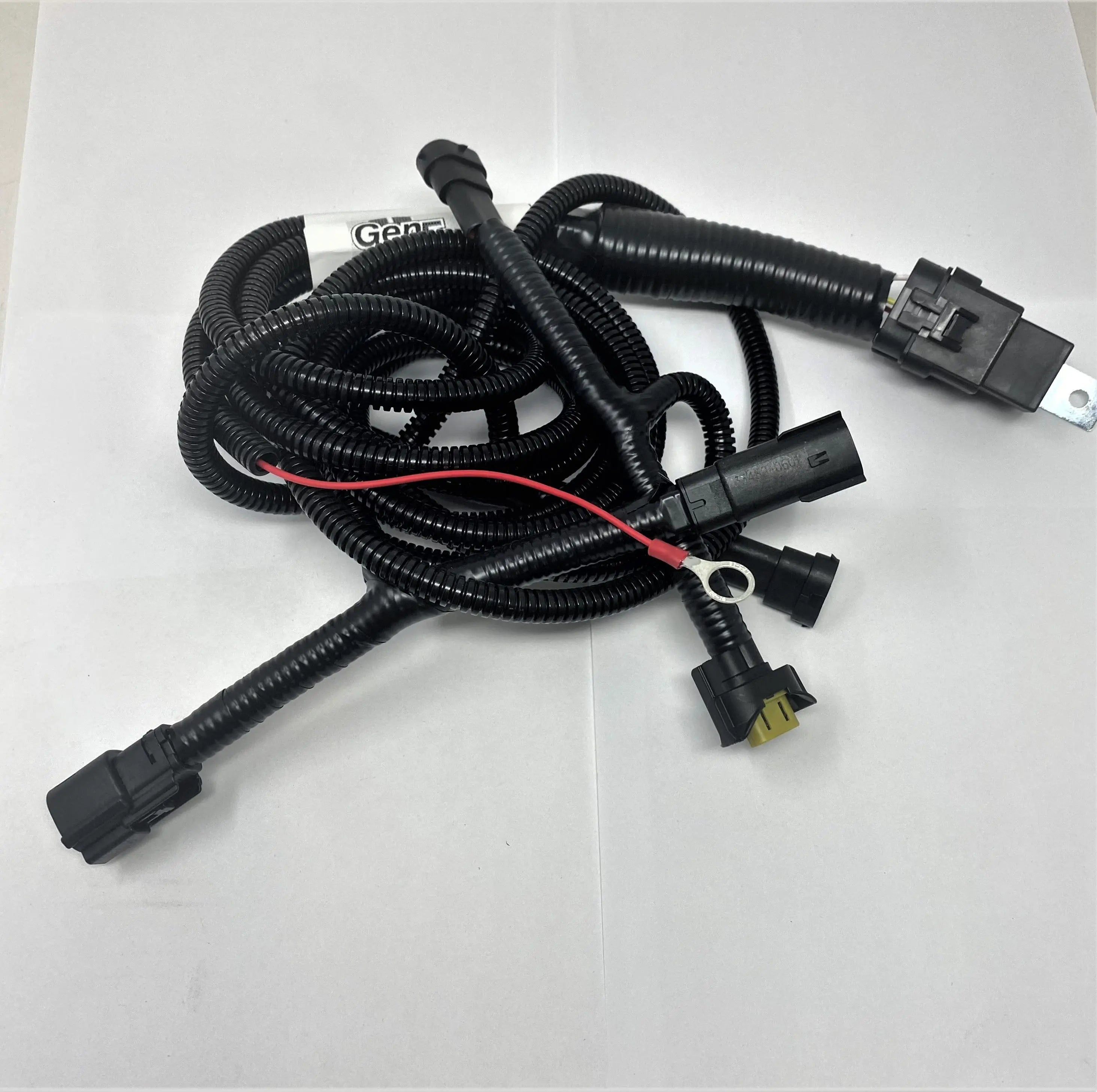 Gen5DIY 2021-22 Canyon Fog Lamp auto harness illuminated at night, showing wiring and connector for vehicle fog light installation.