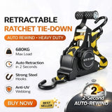 Gm Service Guy automatic retractable ratchet strap with 680kg capacity, 330cm length, quick release for cargo truck and motorcycle transport
