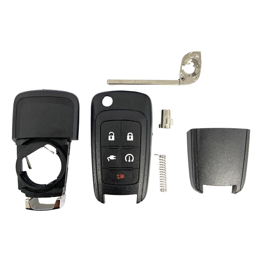 Best Key Supply Chevrolet Volt 5 Button Flip Key Shell Replacement For 22923867 / 22755323 / 22755321, side view