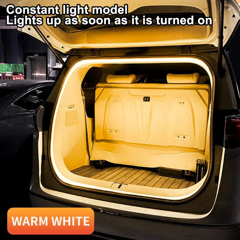 LED Car Trunk Light Strip Automatic On/Off Sensor Ambient Light Bar Waterproof Concealed Installation for Auto Decor Accessories Econic Blanks