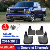 Set of four Chevrolet Silverado and GMC Sierra mudguard fender mud flaps from GM Service Guy, designed to protect wheels from mud and debris