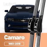 Set of 2 carbon fiber windshield wiper blades for Chevrolet Camaro 1993-2018, compatible with Aveo, Spark, Cruze, Malibu, Impala.