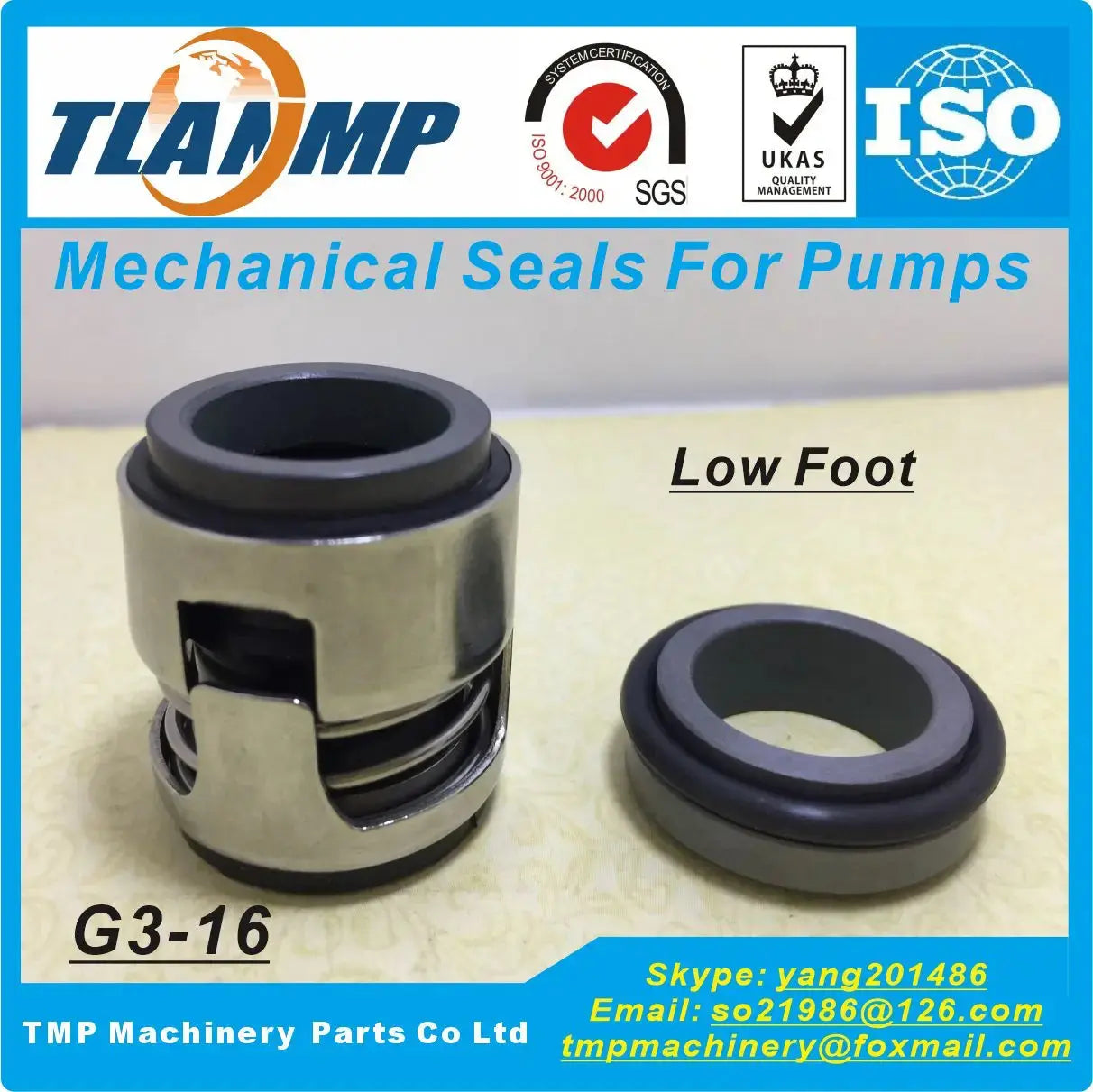 G3-16 , G03-16 , G3-16H , G3-16L ,CHI-16 (High/Low Foot) Mechanical Seals Shaft 16mm For CH,CHI,CHE,CRK,SPK,TP Pumps P/N 425763 Gm Service Guy