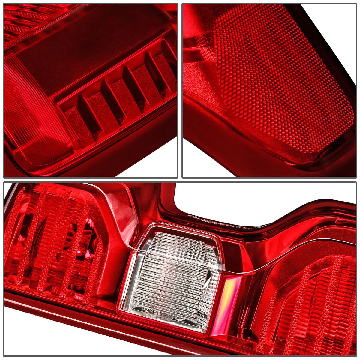 Red Chevrolet Silverado 1500 LED tail lights by K2 Industries, showcasing the sleek design and bright illumination.