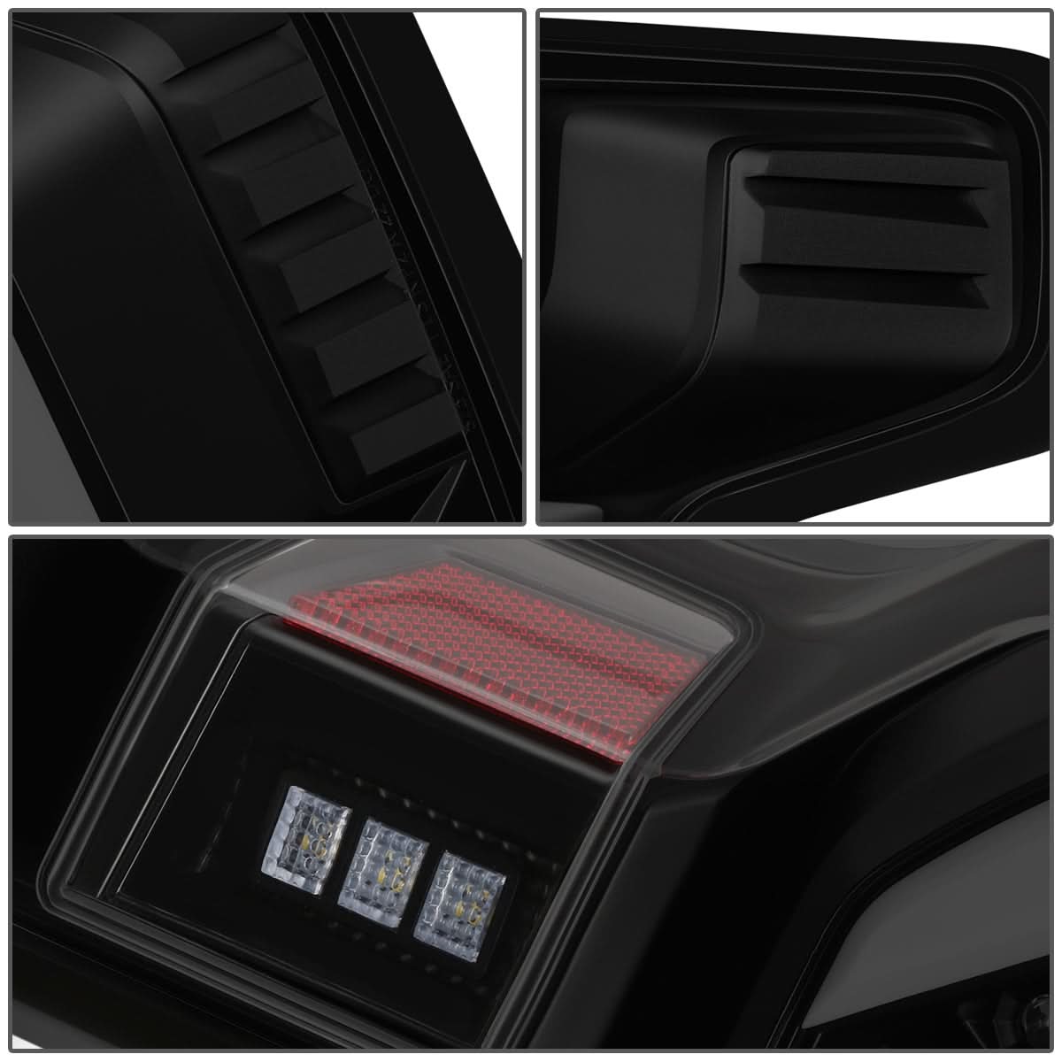 Chevrolet Silverado 1500 LED smoke tail lights by K2 Industries, showing dark smoked lens and tail light design.