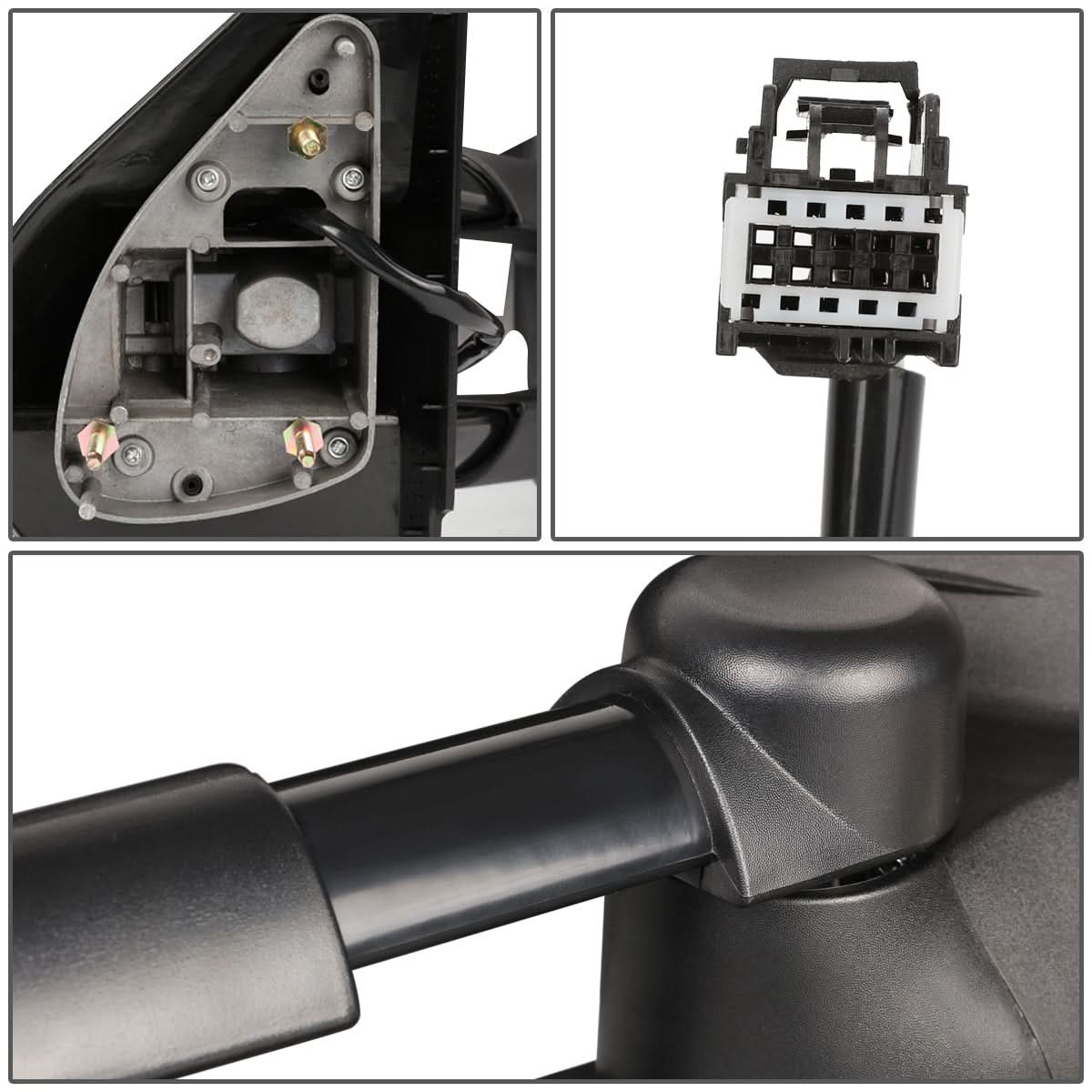 Chevrolet Silverado 2007-2013 powered heated towing mirror right side by K2 Industries, showing the mirror housing and mounting features.