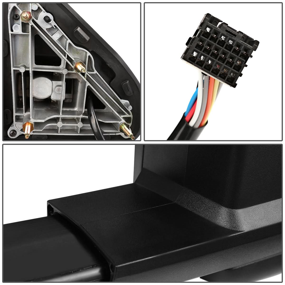 K2 Industries towing mirrors for 14-17 Chevrolet Silverado and GMC Sierra, powered heated LED mirrors with black housing