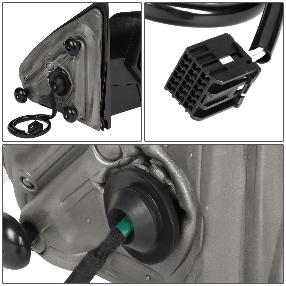 K2 Industries heated, powered right towing mirror for 2014-2018 Chevrolet Silverado GMC Sierra with black housing