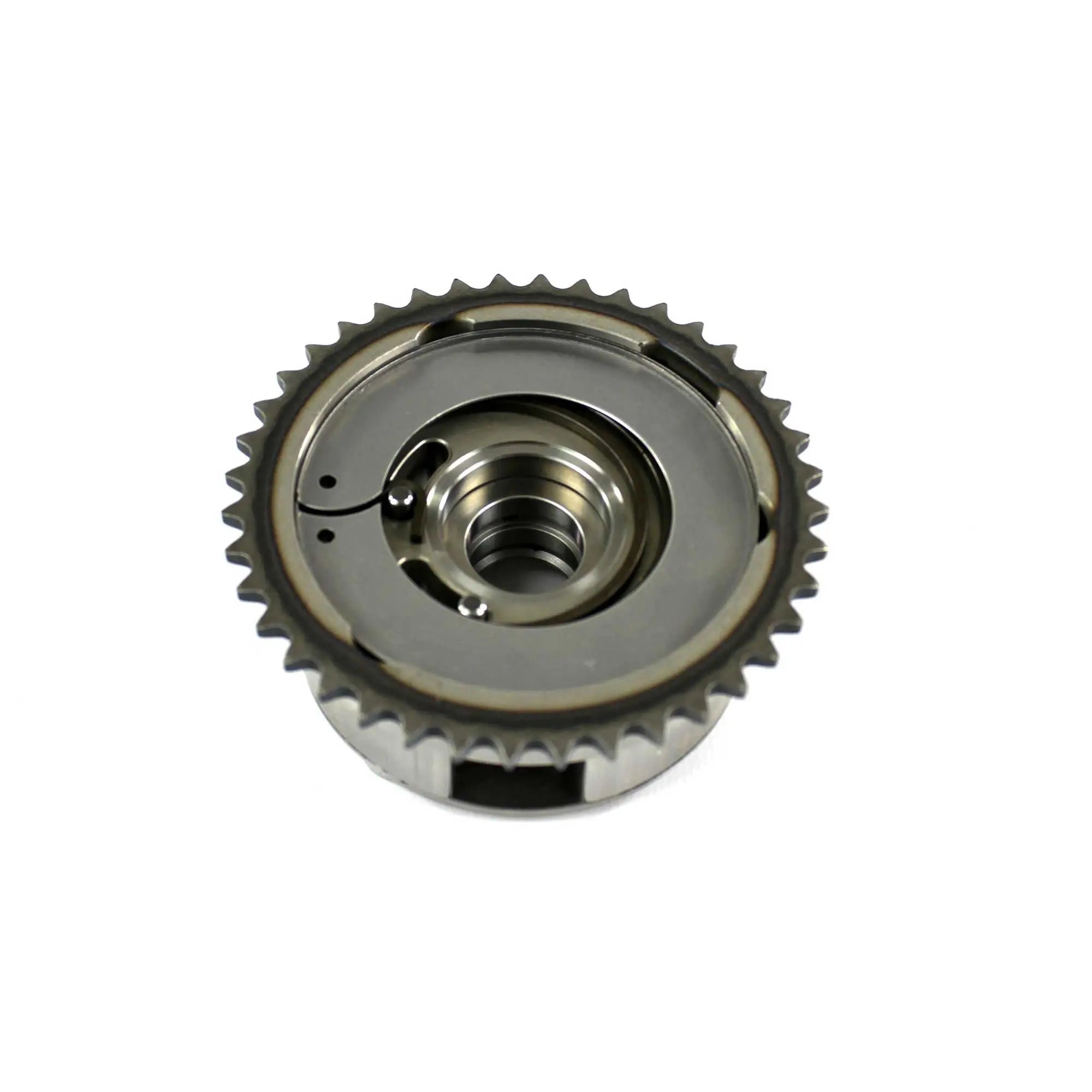 Partsology variable valve timing sprocket for 2011-2021 Buick, Cadillac, Chevrolet 1.4L engine, close-up view of the VVT sprocket.