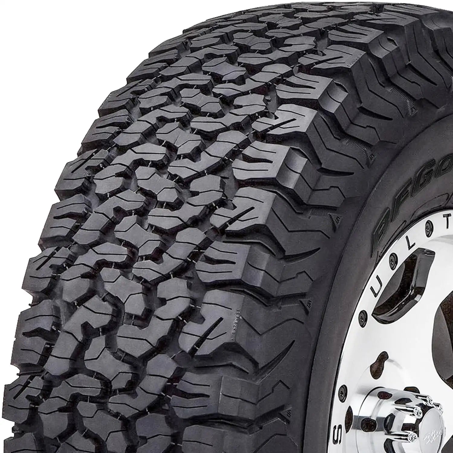 BFGoodrich All Terrain TA KO2 tire in LT255/55R18 size, showing rugged tread pattern and sidewall details.