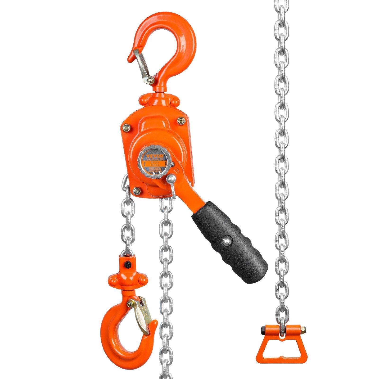 VYSN 1/2 ton manual lever chain hoist with galvanized steel, 5 ft come along, double-pawl brake, 360° hook for garage or factory use