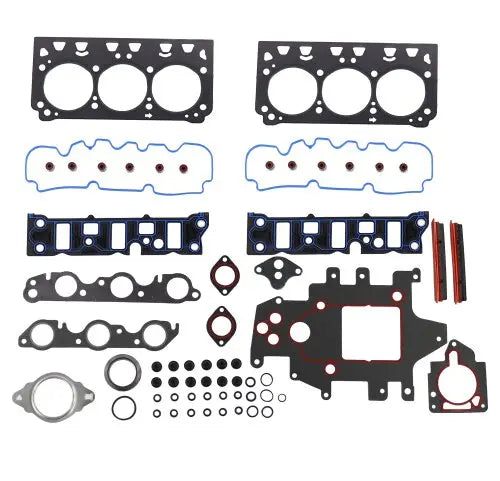 Partsology full gasket set for 2000-2003 Buick and Pontiac 3.8L engines, showing the assembled gasket components on a white background.