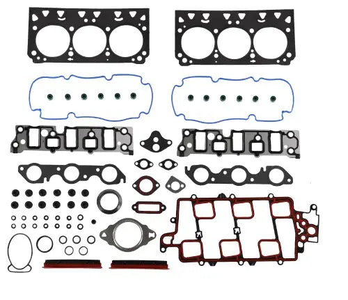 Full gasket set for 2006-2008 Buick and Pontiac 3.8L engines by Partsology, featuring various gaskets laid out on a flat surface.