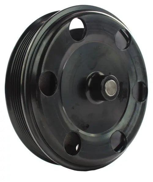 Large Chevrolet Corvette 6.2L water pump by Partsology, showcasing the metal pump with inlet and outlet connections.