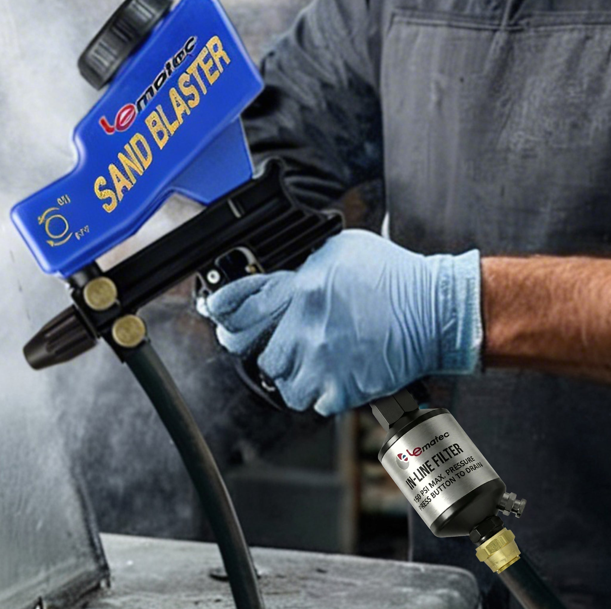 Professional Dual-Feed Sandblaster Gun Kit - 150 PSI with Ceramic Tip & 18oz Hopper (AS118-2) Pro Air Tools