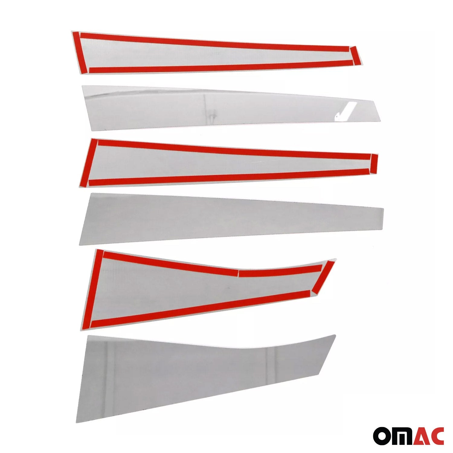 OMAC USA 2006-2013 Chevrolet Impala Window B Pillar Posts Door Trim Stainless Steel Silver 6x, further detail