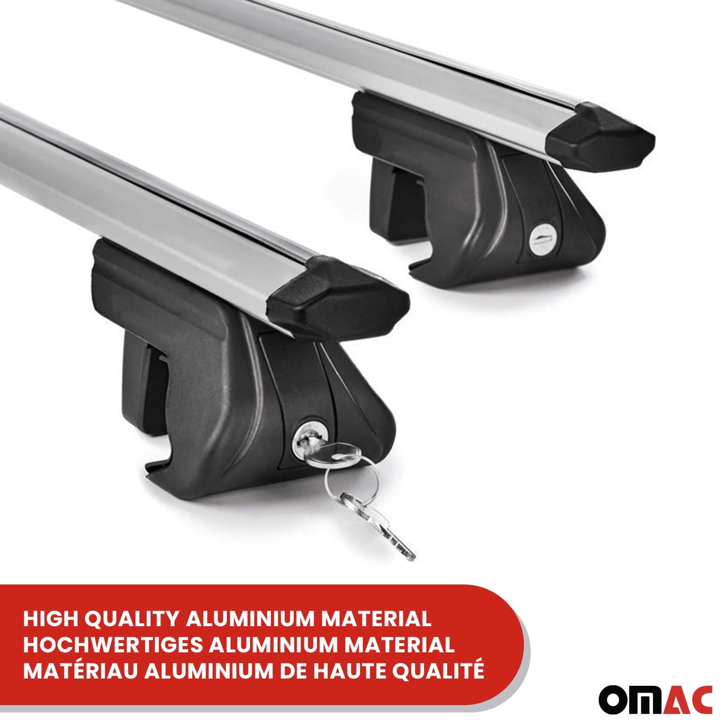 OMAC USA 2005-2009 Chevrolet Uplander Roof Rack Cross Bars Silver Carrier 2 Pcs, raised roof rails, fitment detail