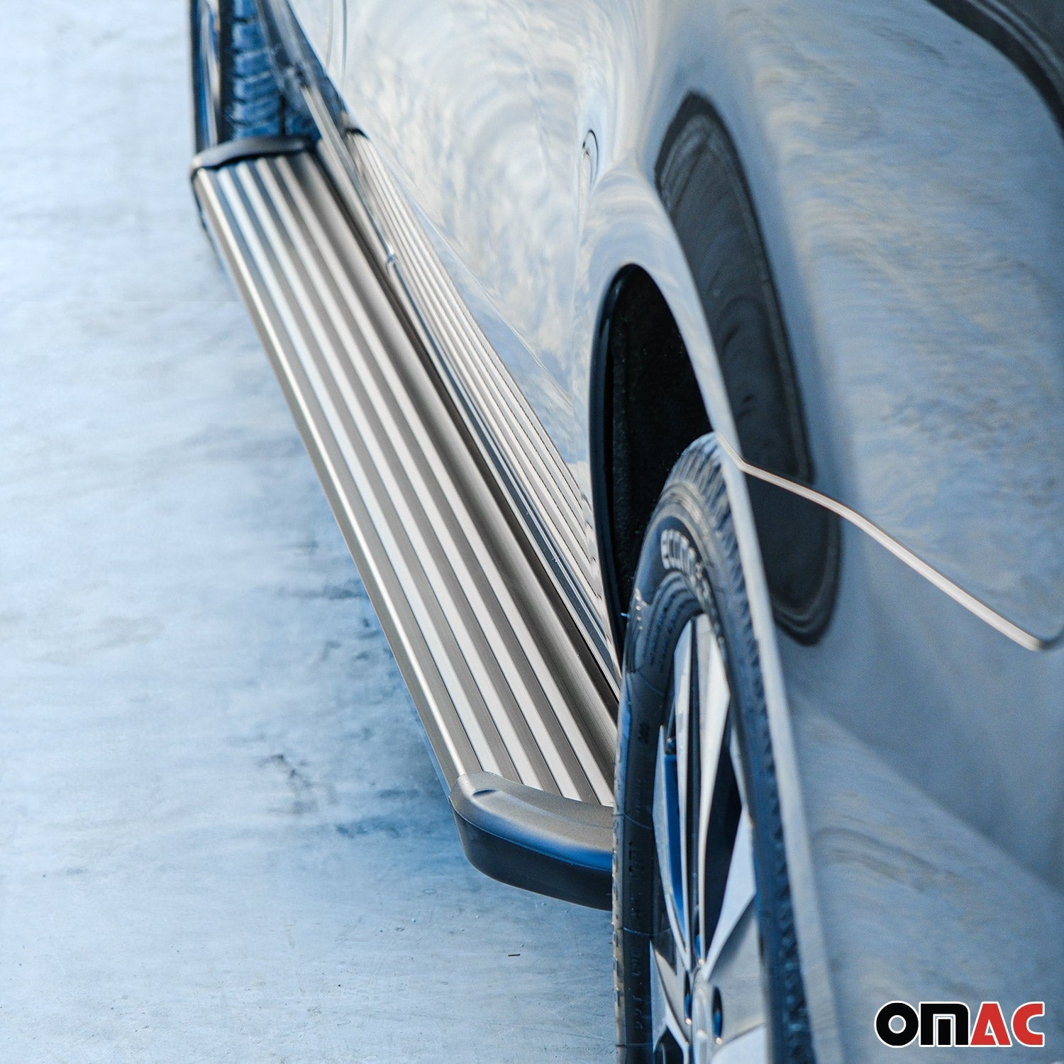OMAC USA 2007-2019 Chevy Silverado / GMC Sierra 1500 2500HD 3500HD CrewCab Running Boards Side Step Nerf Bars, fitment detail