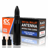 Black CK FORMULA 3.7-inch mini radio antenna for Chevy Silverado and GMC Sierra 1500 by Deal US, shown against a white background.