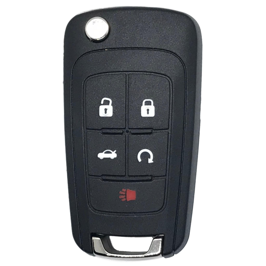 Best Key Supply Buick 2010-2024 OEM 5 Button Flip Key Remote 5912556 / 13500226 / 13504204, close-up detail