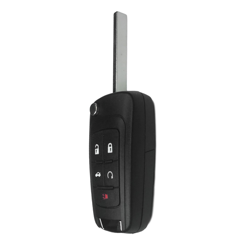 Best Key Supply Chevrolet 2010-2021 OEM 5 Button Flip Key Remote OHT01060512, side view