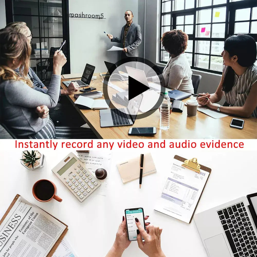 Mini hidden pen camera by Gm Service Guy with 1080P HD video recording, discreet pocket design, and audio recording capability.