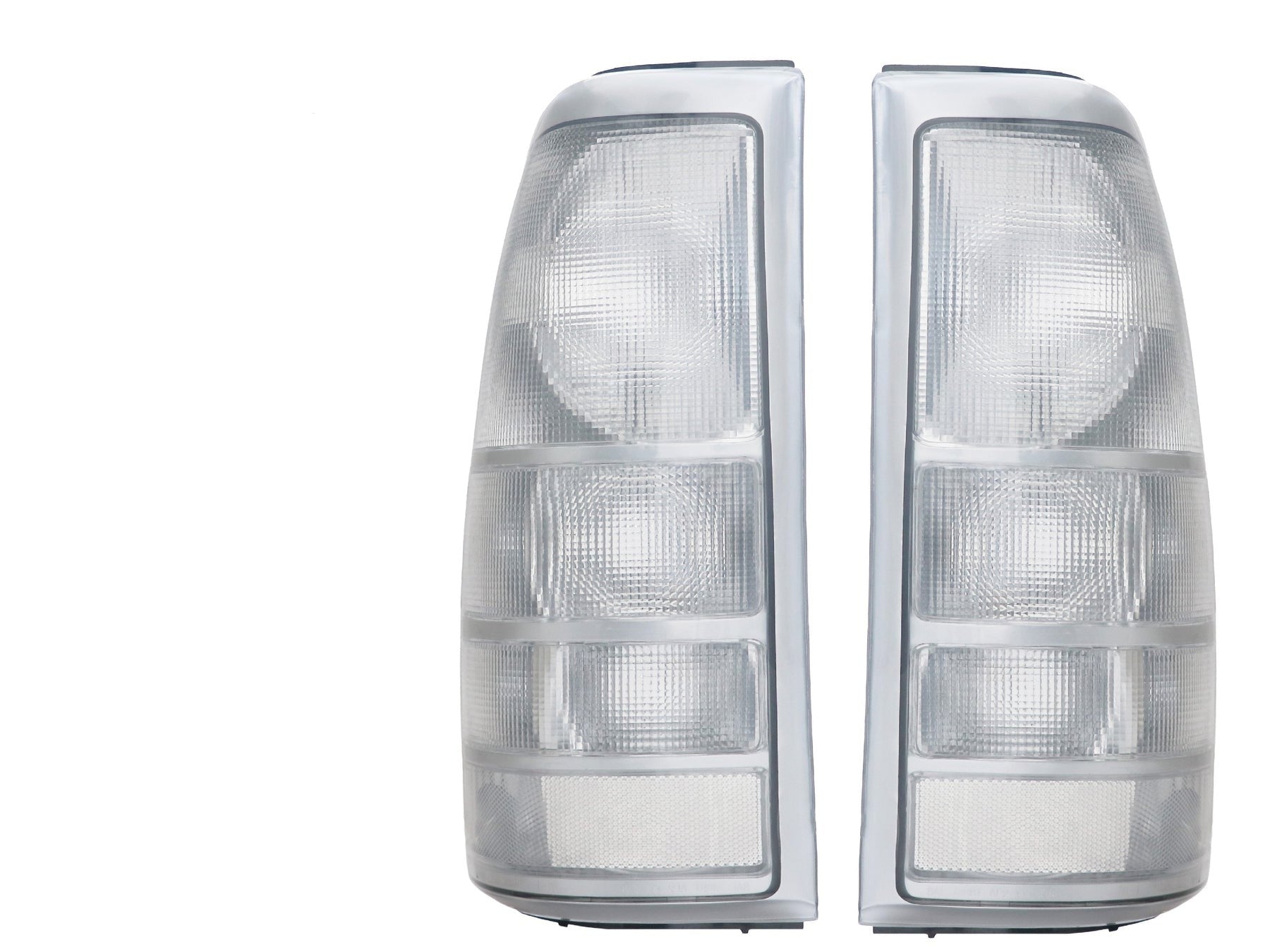 Clear tail lights for 1999-2002 Chevrolet Silverado and 1999-2007 GMC Sierra by NTXGlow, designed for enhanced vehicle lighting.