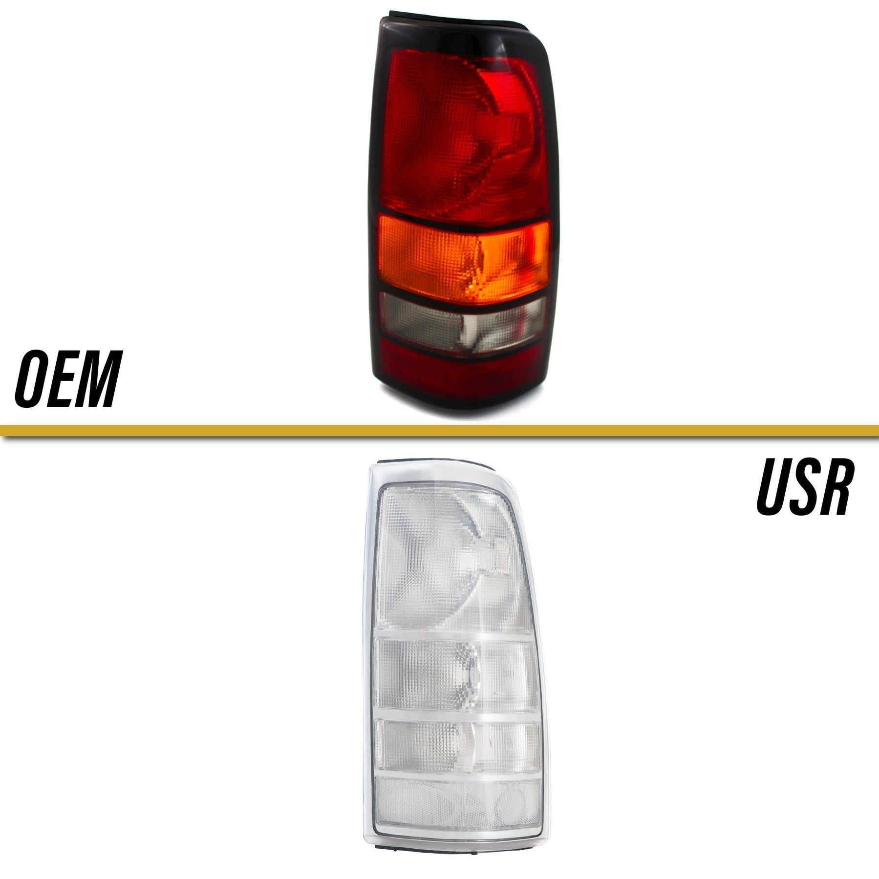 Clear tail lights for 1999-2002 Chevrolet Silverado and 1999-2007 GMC Sierra by NTXGlow, designed for enhanced vehicle lighting.