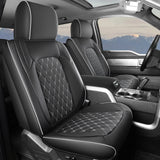 Umbrauto Seat Cover for Chevy Silverado/GMC Sierra 1500 2007-2013&2019-2026,3D Laser-Scan Custom Fit 2500/3500HD 2020-2026 Crew/Double Cab, Nappa Leather, Waterproof, Full Coverage, Airbag Compatible,Gray