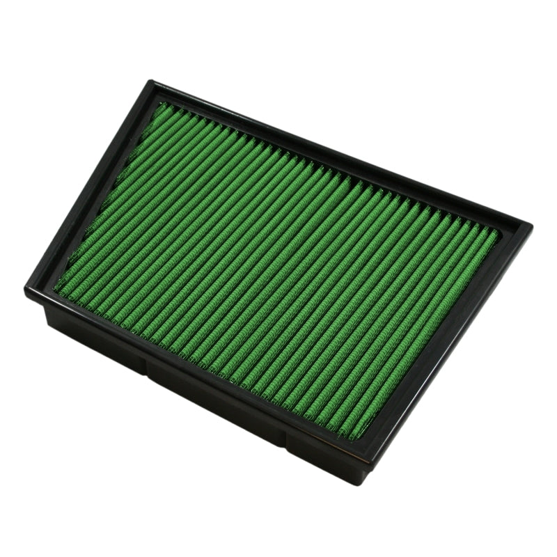 Green Speedzone Performance LLC air filter for GMC Sierra 2500 HD 6.6L V8 Diesel, drop-in panel filter for engine airflow.