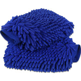 Two large blue microfiber car wash mitts for automotive cleaning, made by DailySale, ideal for gentle, effective vehicle washing.