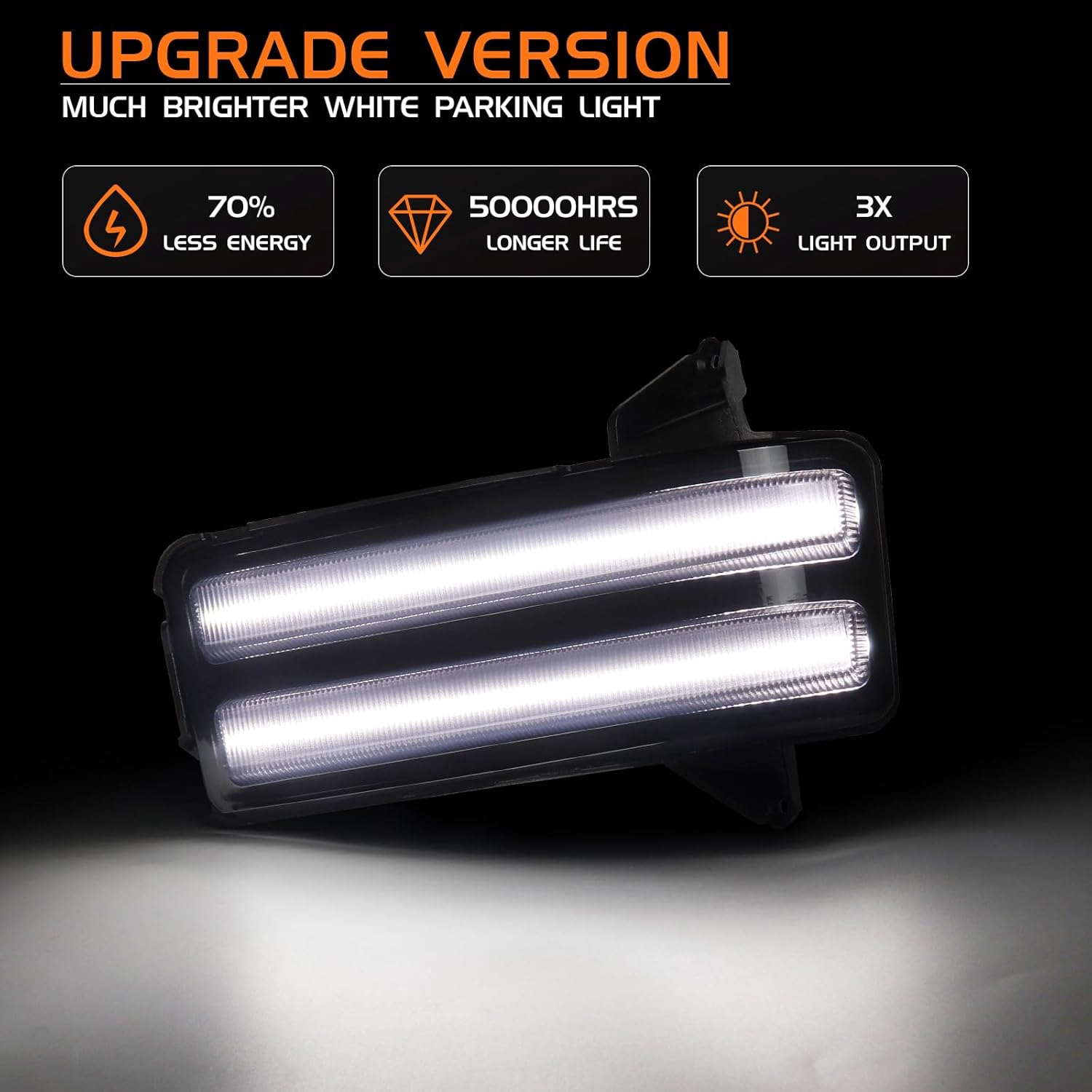 Smoked switchback LED mirror lights for 2020-2026 GMC Sierra and Chevy Silverado, interior and exterior auto LED lights