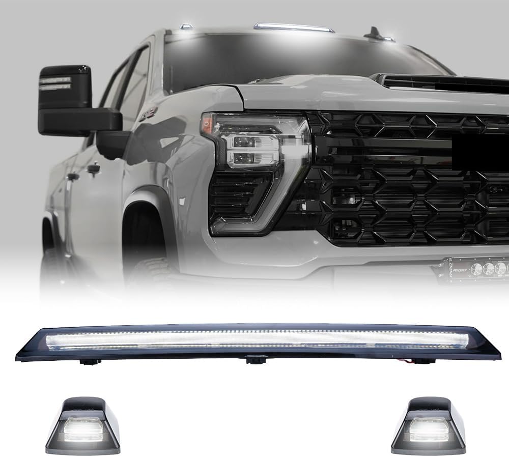 AutoLEDTech.com 2020-2026+ GMC Sierra HD 2500 Smoked White Amber SCANNING LED Side Markers, product detail