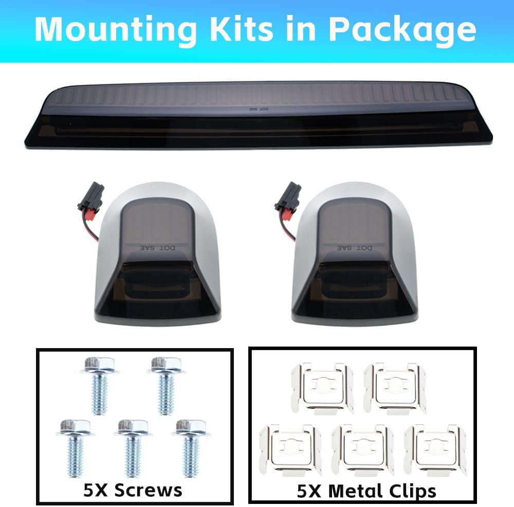 AutoLEDTech.com 2020-2026+ GMC Sierra HD 2500 Smoked White Amber SCANNING LED Side Markers, top view