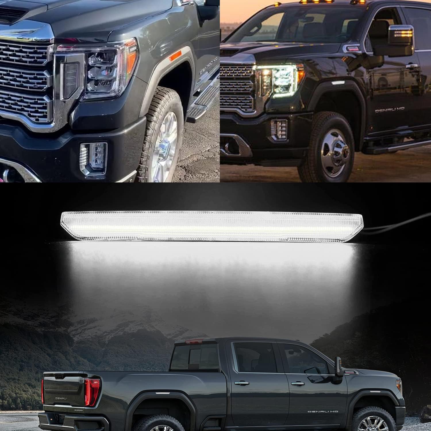 AutoLEDTech.com 2020-2026+ GMC Sierra HD 2500 Smoked White Amber SCANNING LED Side Markers, additional view 10